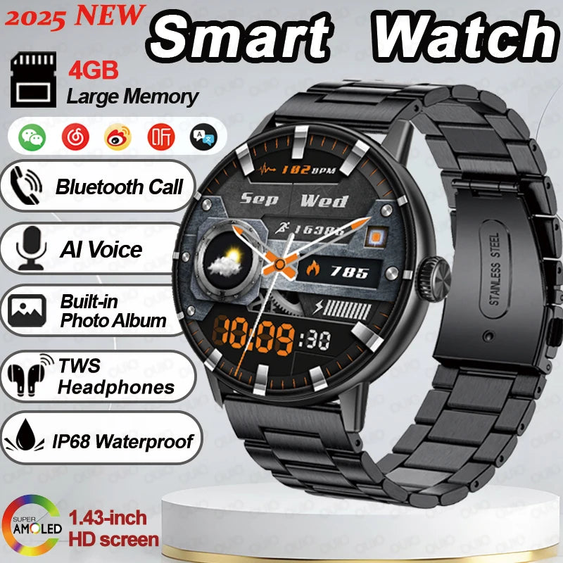 New DT M5 Smart Watch 4GB Memory 1.43-inch HD Screen Built-in Photo Album Local Album Video Sport Mode Bluetooth Call Smartwatch