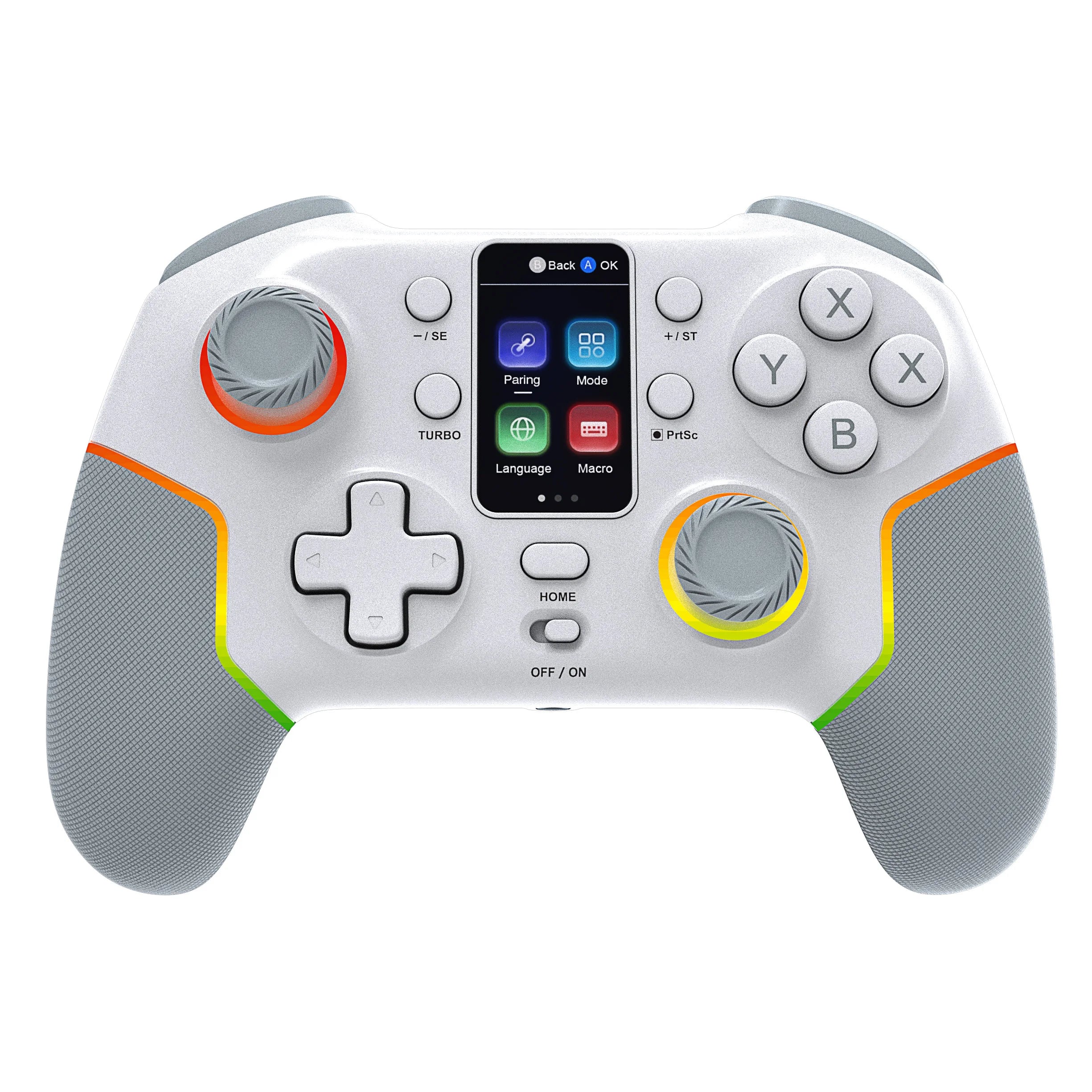 STK-7052 BT Wireless Android Game Controller Intelligent Screen RGB Lighting Six Axis Joystick Switch Mobile Phone PC